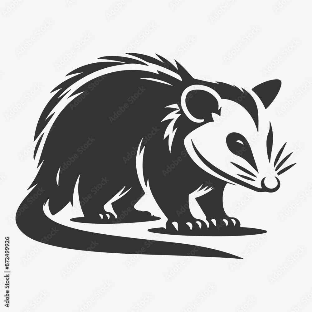 Obraz premium ArStunning Possum Silhouette, Captivating Wildlife Art in Shadow Format & Illustration
