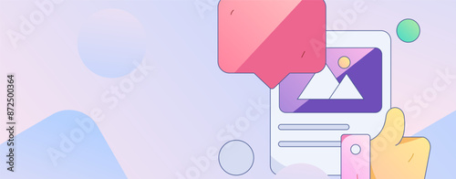 Virtual characters social communication concept business flat vector hand drawn illustration
