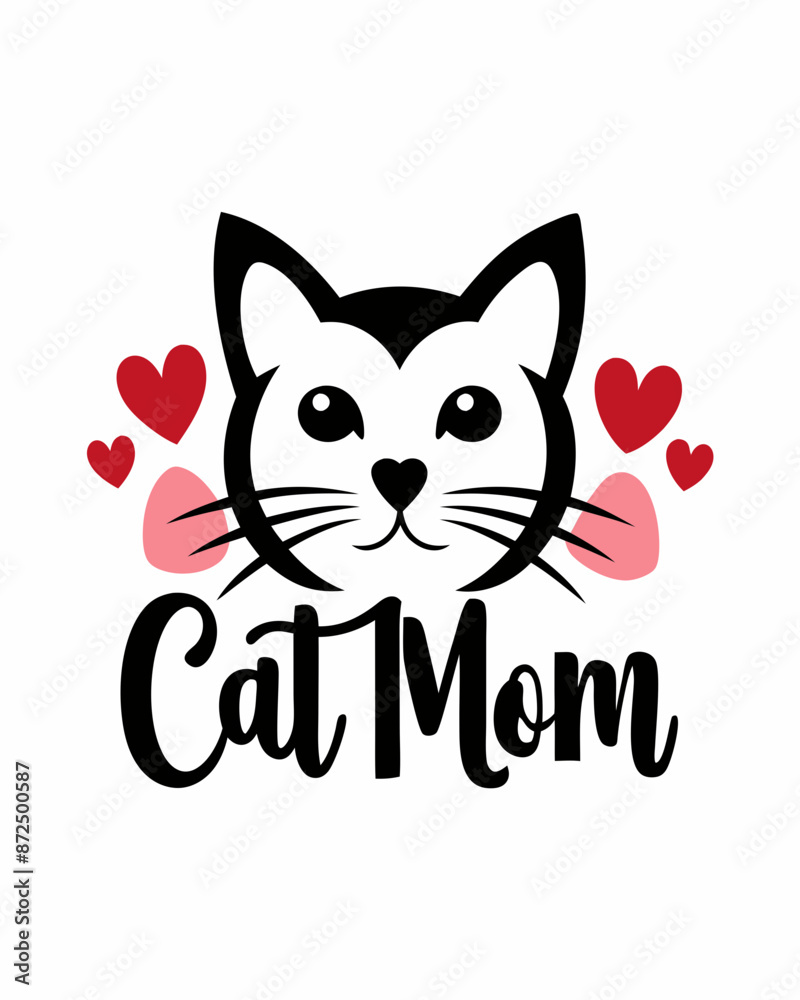 Cat mom, Typography T-shirt Design Vector Art illustration for Mother's Day, mom, mama Cat mom, Typography T-shirt Design Vector Art illustration for Mother's Day, mom, mama