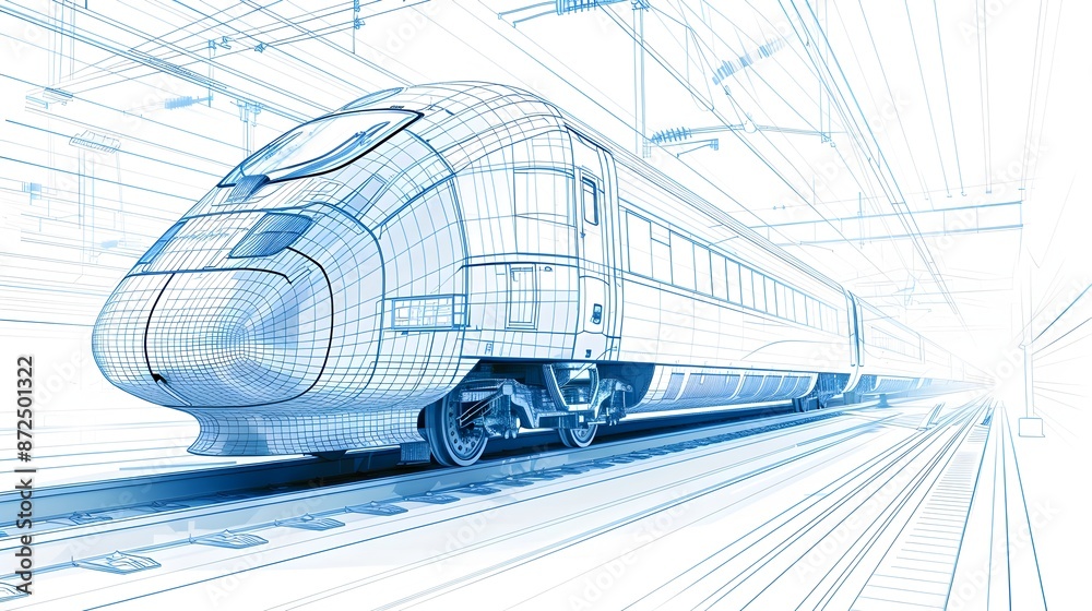 Minimalist Infographic Blueprint of High Speed Train Components Manufacturer Minimalist Infographic Blueprint of High Speed Train Components Manufacturer