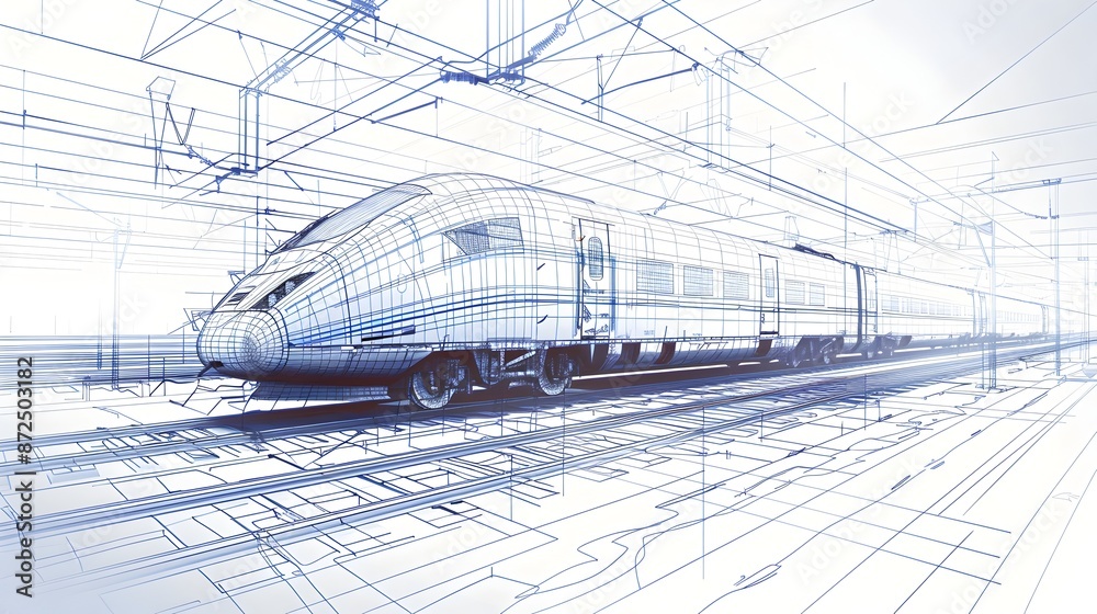 Minimalist Blueprint of High Speed Train Manufacturing Components Minimalist Blueprint of High Speed Train Manufacturing Components