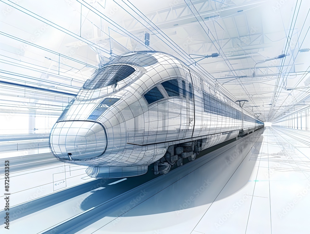 Detailed Infographic of High Speed Train Manufacturing and Components