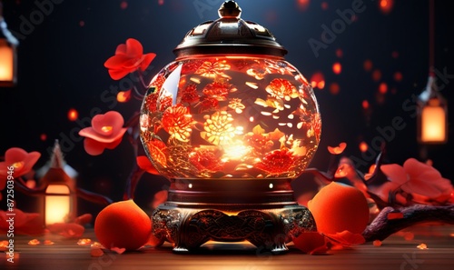 christmas lantern with candle