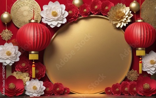 christmas wreath with red ribbon