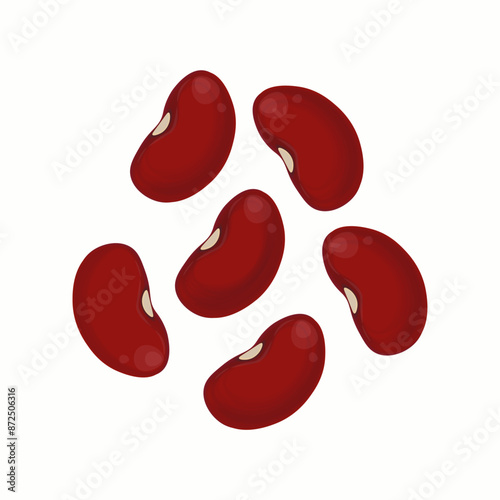 Vector illustration logo Clip art isolated red beans