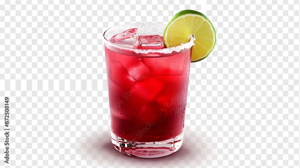 Glass of Red Drink with Lime Slice on Top
Glass of Red Drink with Lime Slice on Top