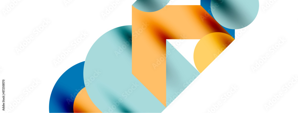 Metal color circles with shadows and other geometric elements composition for wallpaper, banner, background or landing Metal color circles with shadows and other geometric elements composition for wallpaper, banner, background or landing