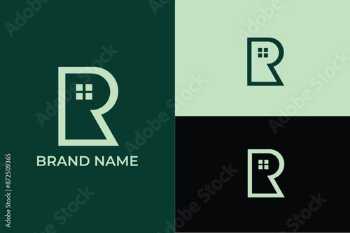 letter P R home icon key hole abstract modern real estate logotype, letter P R lock key hole home service logo, home remodelling logo, home repair logo, home improvement logo, house renovation 