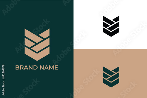 letter U modern abstract minimal geometric shield logo, letter U arrow pocket icon, silhouette of a bag or pocket, abstract flat pocket logo icon, Line protection security vector logotype