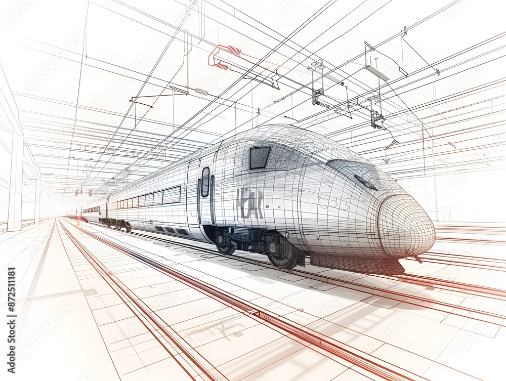 Infographic Blueprint of High Speed Train Manufacturer Components Infographic Blueprint of High Speed Train Manufacturer Components