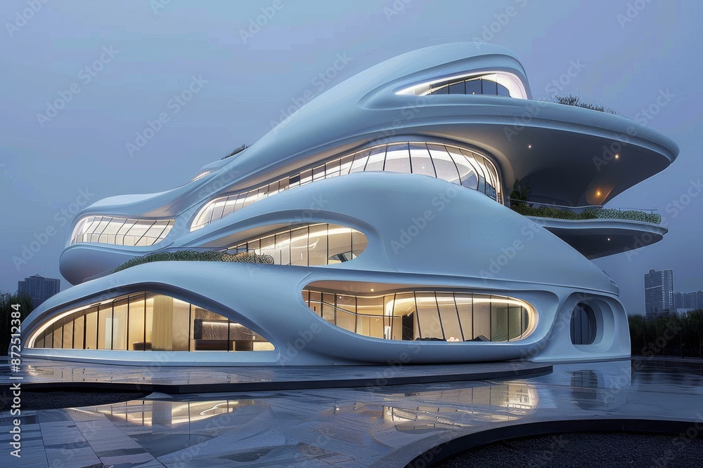 Modern Futuristic Architecture: A Wave-Like Residence