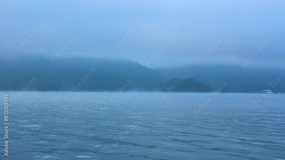 Misty River and Mountain Landscape Misty River and Mountain Landscape