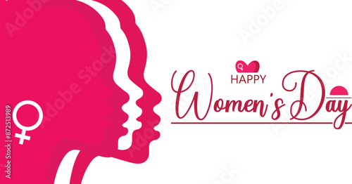 An artistic greeting card for Happy Women's Day featuring beautiful floral designs and a warm message of celebration