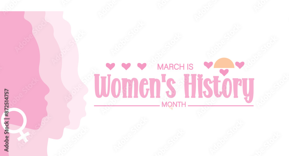 Pink and purple text logo celebrating Women's History Month Pink and purple text logo celebrating Women's History Month