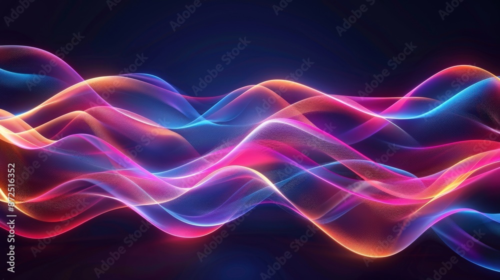Pulsating abstract waves in vibrant colors creating rhythmic motion Pulsating abstract waves in vibrant colors creating rhythmic motion