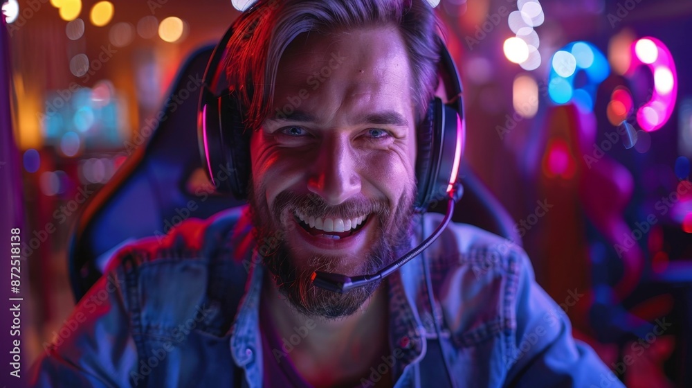 Enthusiastic Gamer Streaming Online - Generative AI Enthusiastic Gamer Streaming Online - Generative AI
