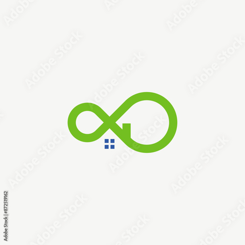 Modern Home Infinity Logo Icon Vector
