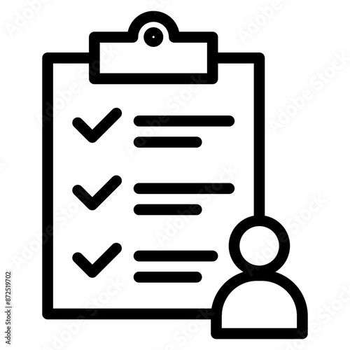 user checklist icon, manager candidate, account activity, icon web symbol on white background.