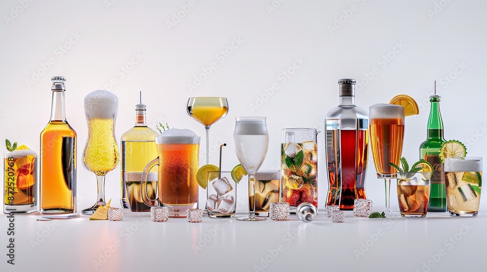 Set of Alcoholic and Non-Alcoholic Drinks Bottles
Set of Alcoholic and Non-Alcoholic Drinks Bottles