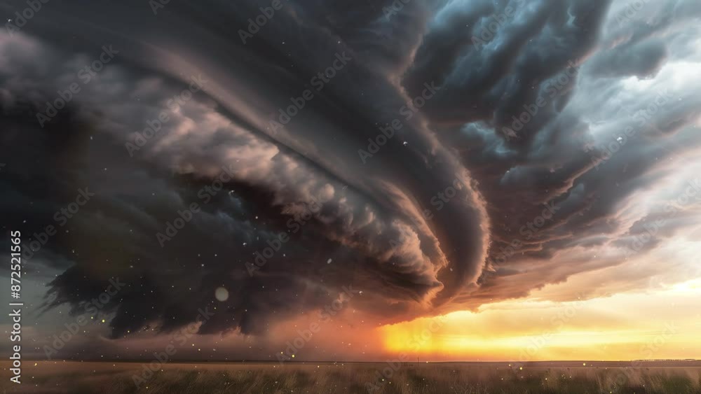 supercell storm clouds with intense tropic rain in extreme weather ...