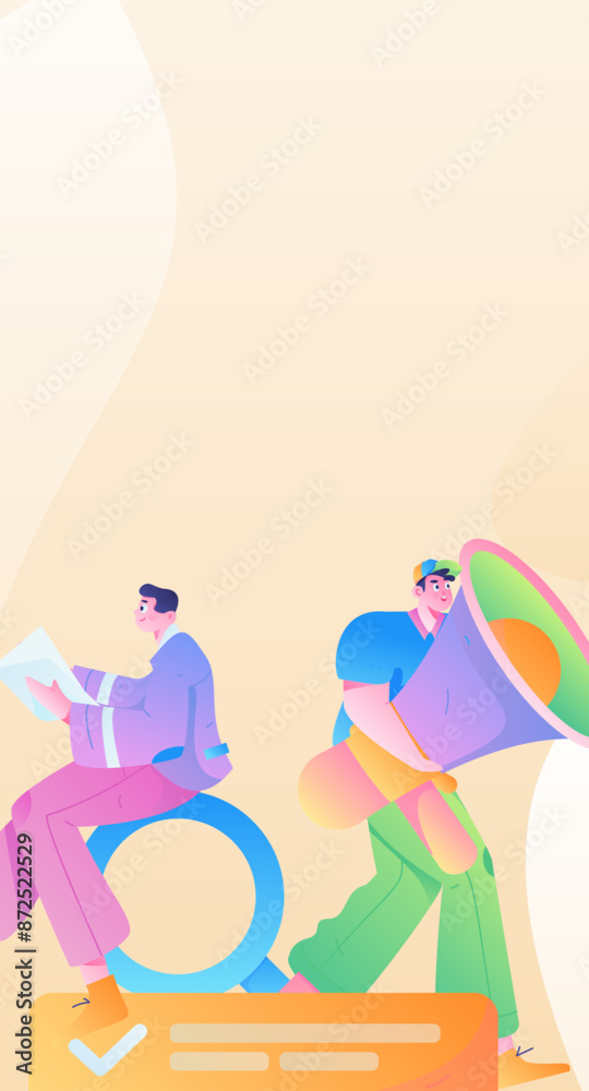 Notification announcement vector creative flat hand drawn illustration
Notification announcement vector creative flat hand drawn illustration
