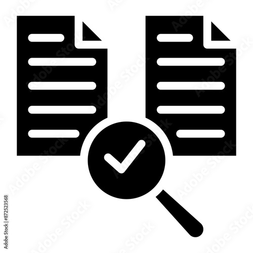 Audit document icon. Result report vector illustration on white isolated background. 