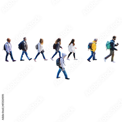 group of people isolated on a White Background