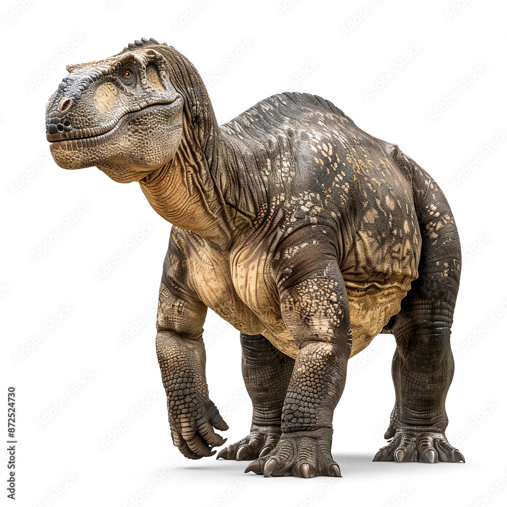 Fototapeta premium A realistic Iguanodon dinosaur isolated on white background