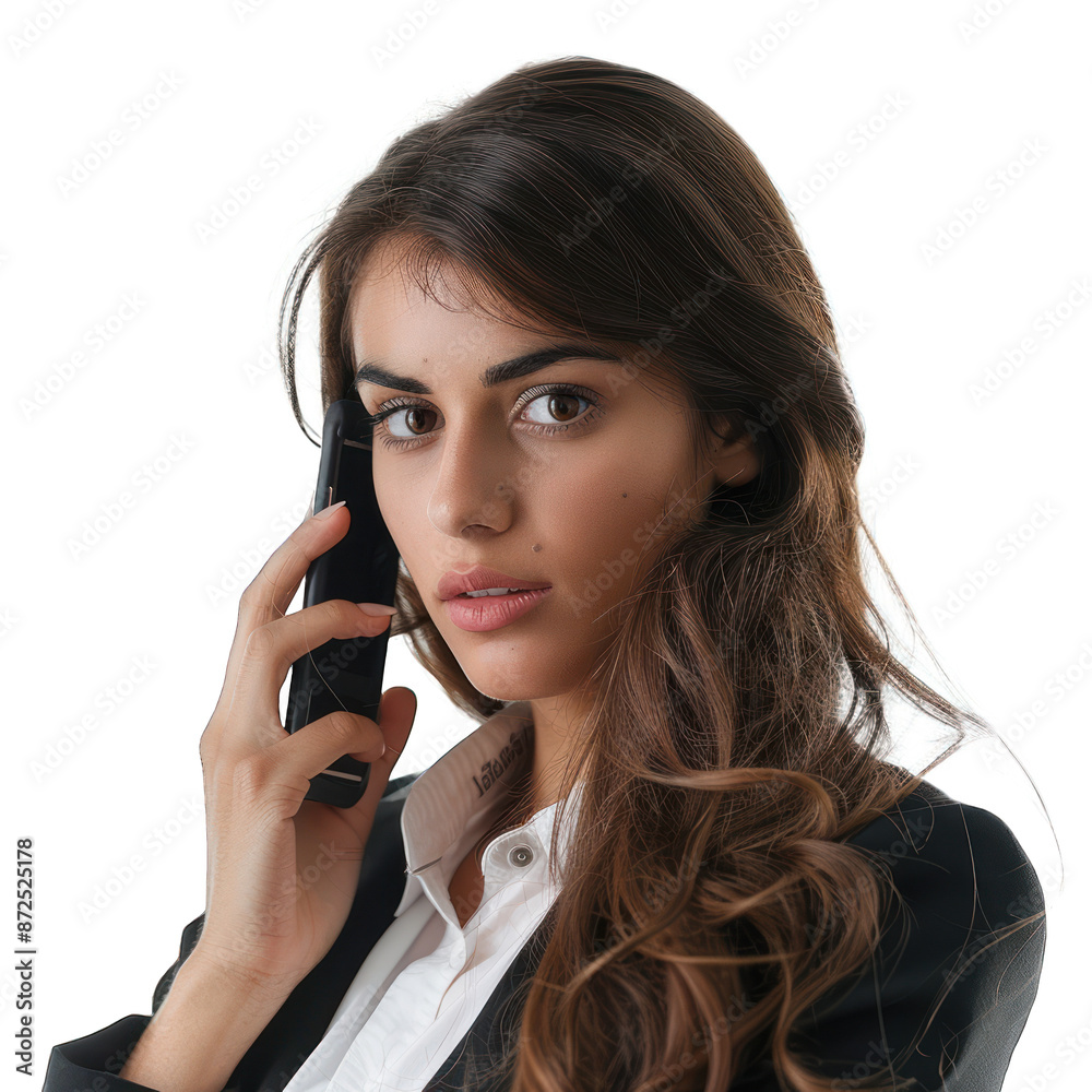 call operator woman isolated on a White Background call operator woman isolated on a White Background