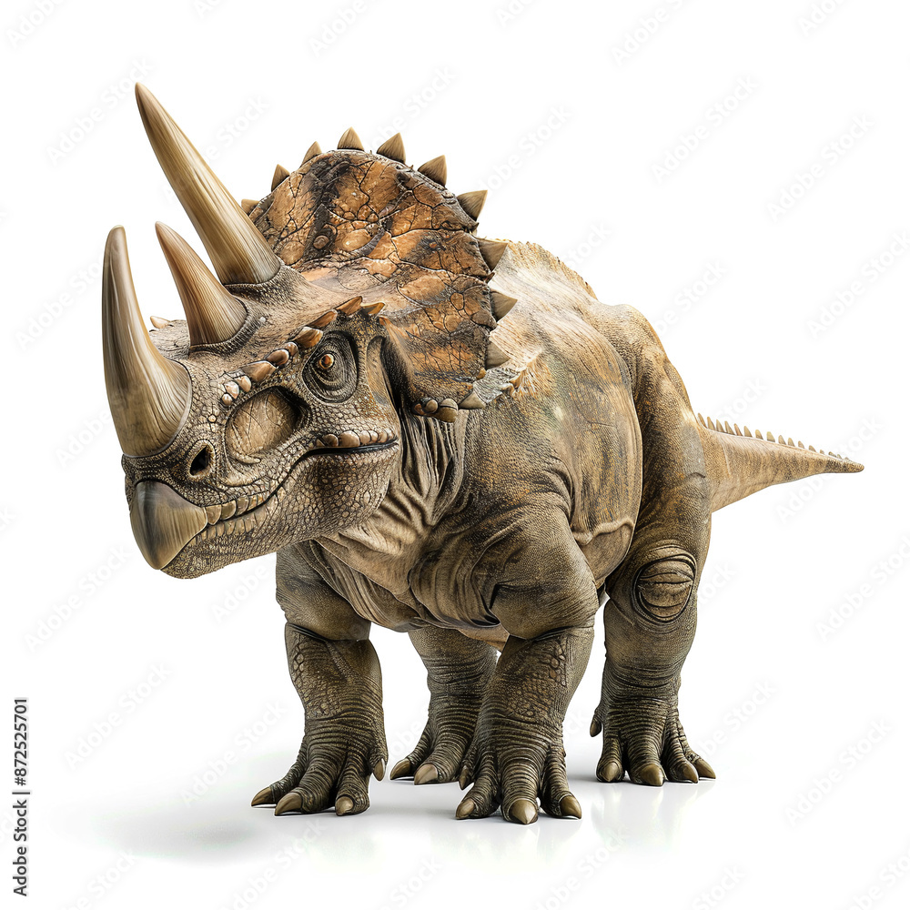 Fototapeta premium Majestic Styracosaurus on White Background