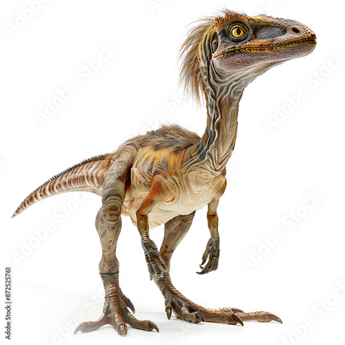 Elegant Troodon Dinosaur Isolated on White Background photo