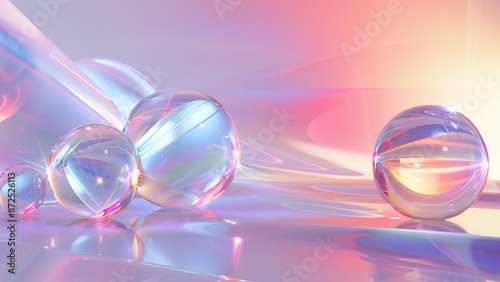Holographic Style Abstract Waves Background