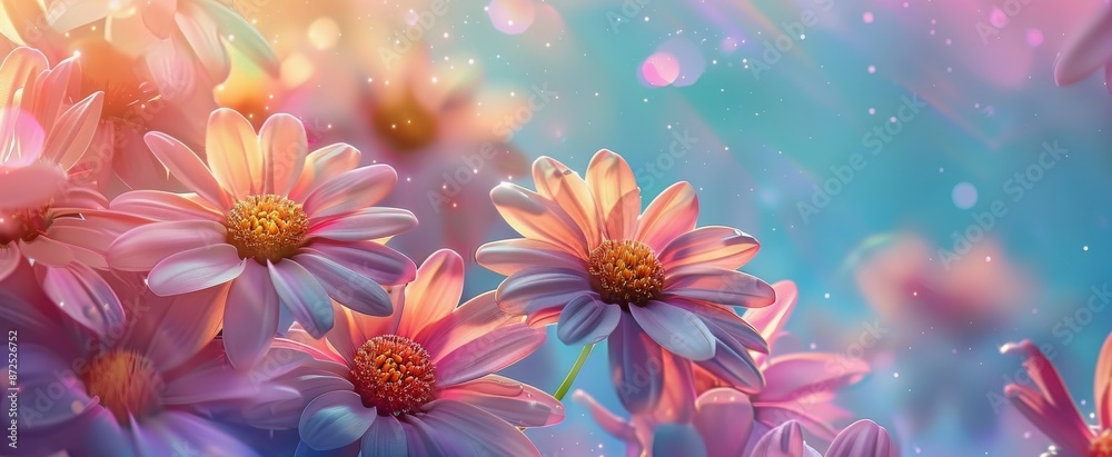 Colorful Daisies Blooming in a Field of Sunlight Colorful Daisies Blooming in a Field of Sunlight