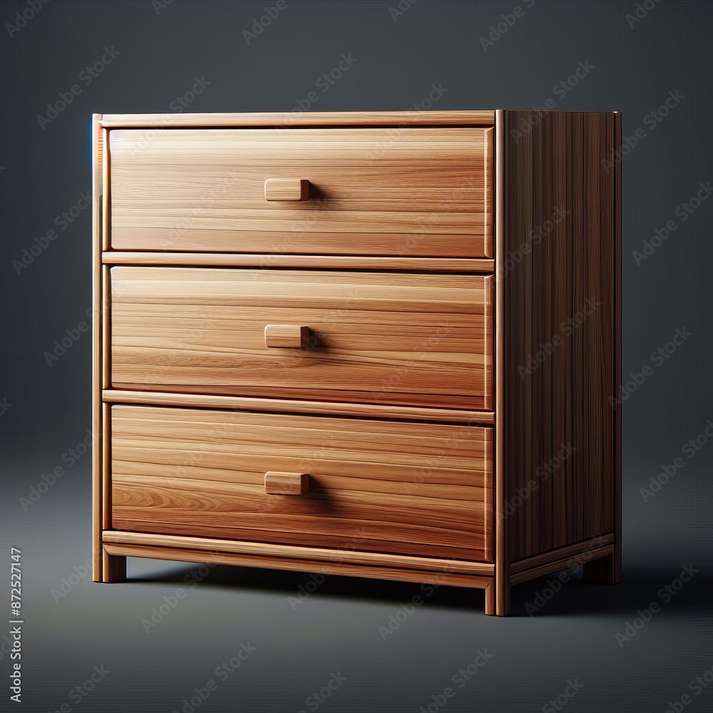 Wooden cabinet with drawers isolated on white background, furniture design concept Wooden cabinet with drawers isolated on white background, furniture design concept