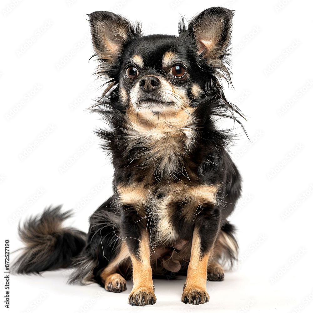 A playful Chihuahua dog posing on a white background A playful Chihuahua dog posing on a white background