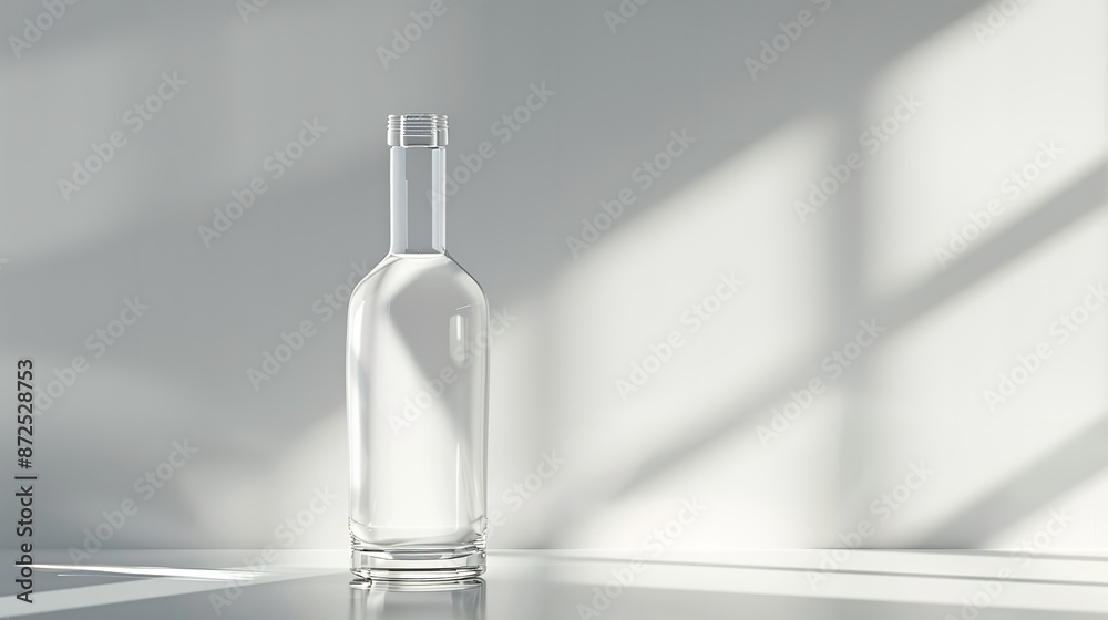 High-End Vodka Bottle Photographed on a Clean White Background High-End Vodka Bottle Photographed on a Clean White Background
