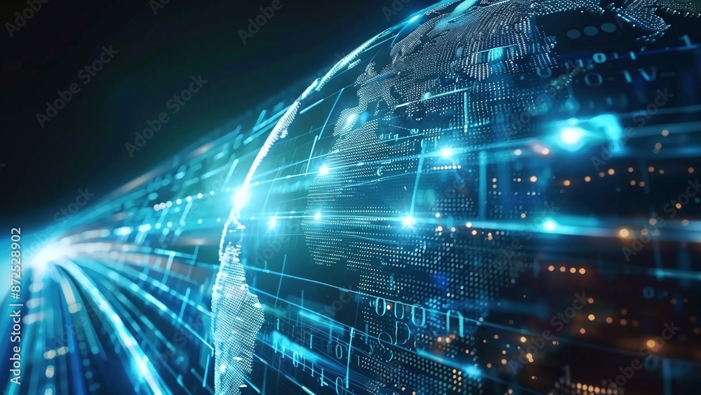 Fototapeta premium High-speed data transmission Future technological background