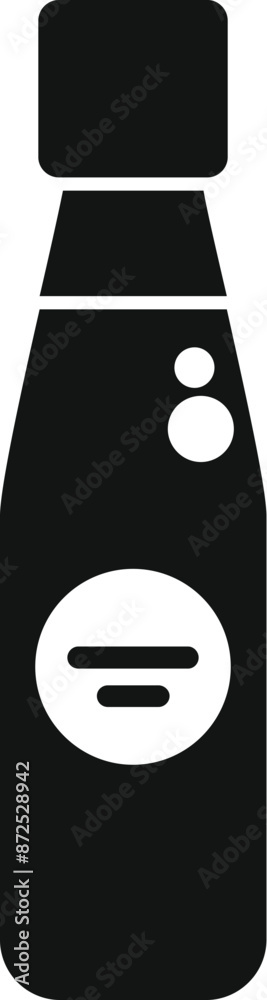 Black silhouette of a bottle of soy sauce isolated on a white background Black silhouette of a bottle of soy sauce isolated on a white background
