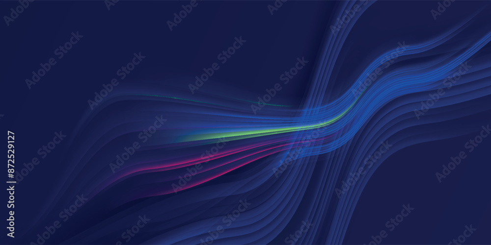 Dark blue paper waves abstract banner design. Elegant wavy vector background Dark blue paper waves abstract banner design. Elegant wavy vector background