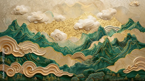 Oriental Traditional Chinese Style Floral Patterns Landscapes