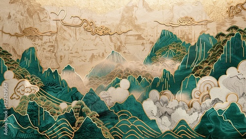 Oriental Traditional Chinese Style Floral Patterns Landscapes