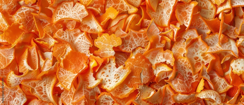 Panoramic close-up, high detail scan of orange peel material, Generative AI Panoramic close-up, high detail scan of orange peel material, Generative AI