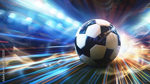 A soccer ball in motion blur