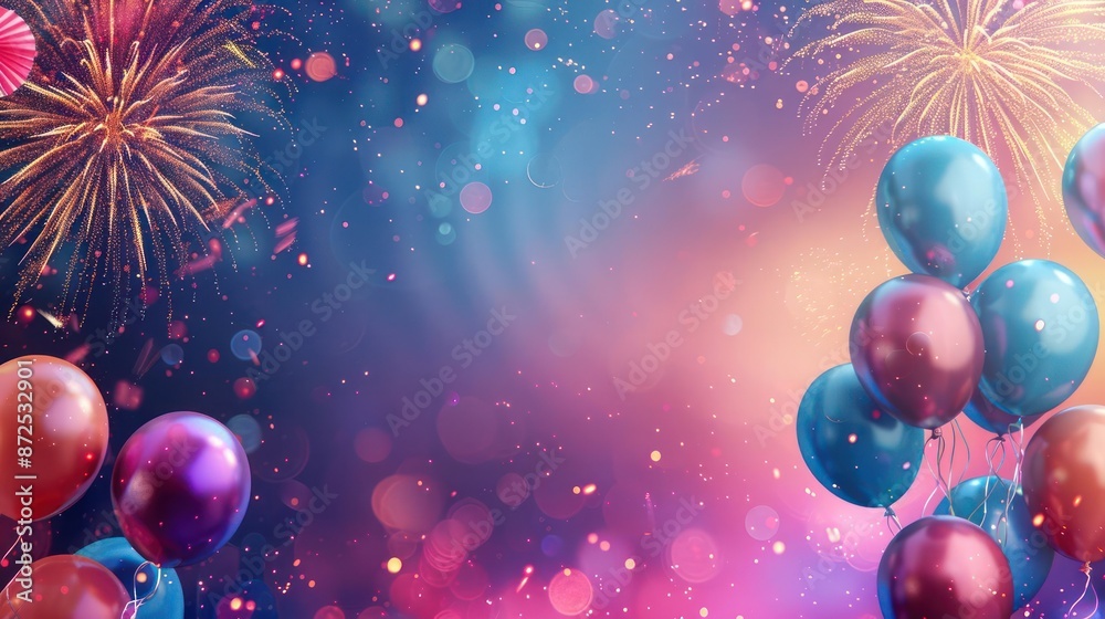 Nocturnal Illumination, A Spectacular Display of Fireworks and Ascendant Balloons Nocturnal Illumination, A Spectacular Display of Fireworks and Ascendant Balloons
