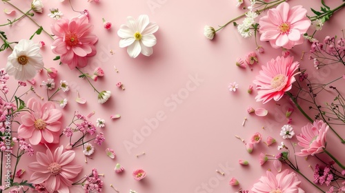 A Palette of Nature's Delight, Pink and White Floral Harmony