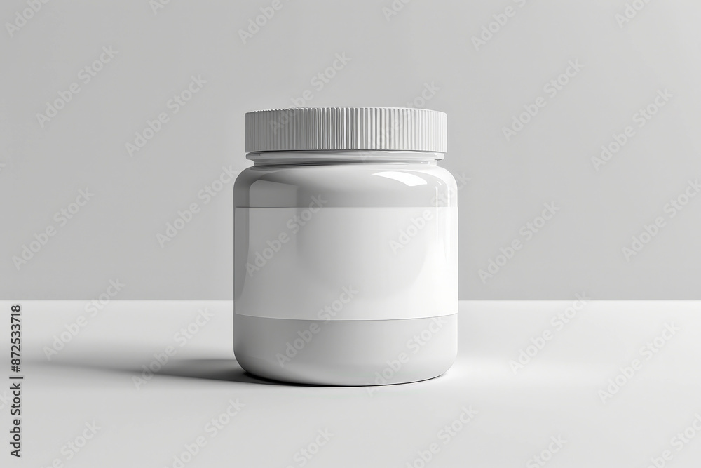 Supplement jars for mock up on a isolated background,. a blank for advertising vitamins, drugs, dietary supplements, a food storage container, a transparent bottle with a lid Supplement jars for mock up on a isolated background,. a blank for advertising vitamins, drugs, dietary supplements, a food storage container, a transparent bottle with a lid