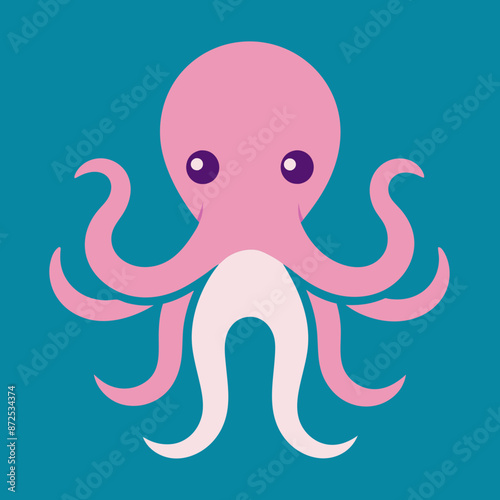 Simple clean octopus icon vector