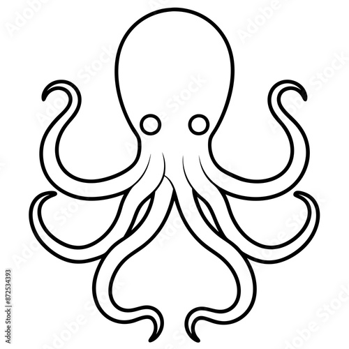 Simple clean octopus icon vector