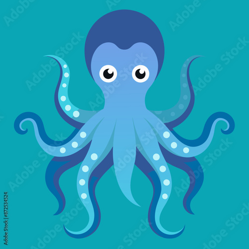 Simple clean octopus icon vector