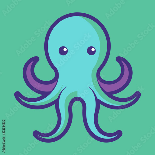 Simple clean octopus icon vector
